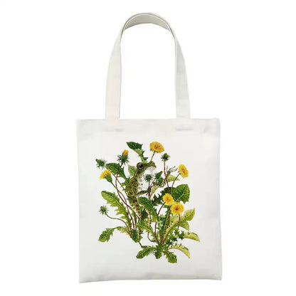 women's simple style artistic animal mushroom butterfly shopping bags