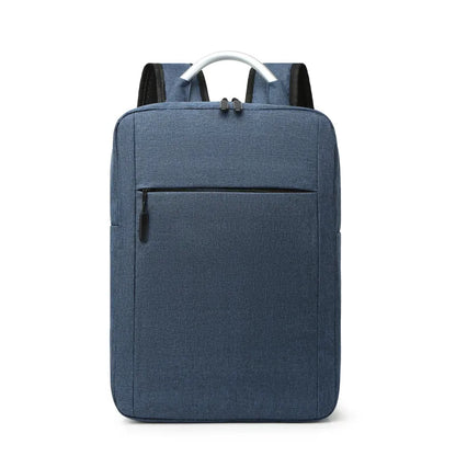 business solid color square zipper functional backpack