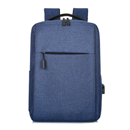business solid color square zipper functional backpack