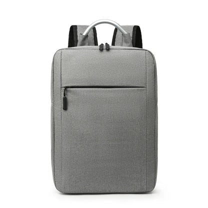 business solid color square zipper functional backpack