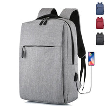 business solid color square zipper functional backpack
