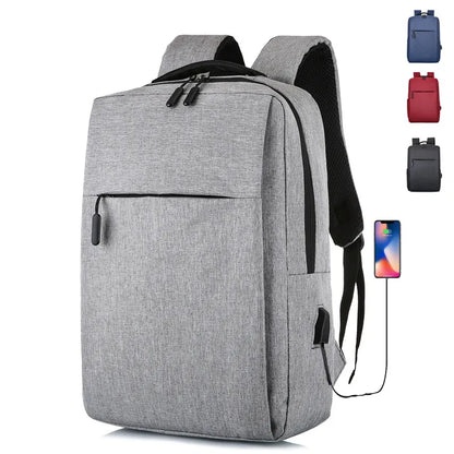 business solid color square zipper functional backpack