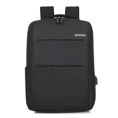 business solid color square zipper functional backpack