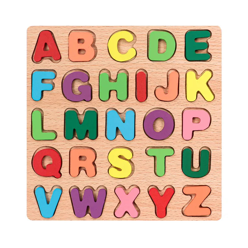 Wooden 3D Puzzle Toys For Children Early Education Cognitive Skills Development Handheld Board Educational Games Numbers Assembly