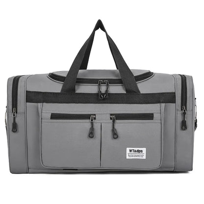 men's solid color oxford cloth zipper travel bag