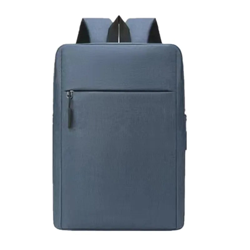 business solid color square zipper functional backpack