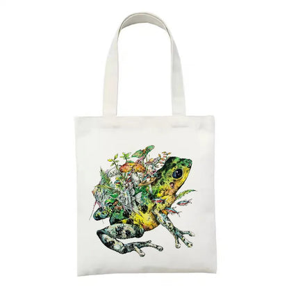 women's simple style artistic animal mushroom butterfly shopping bags
