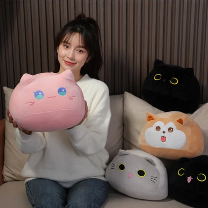 Cartoon Black Cat Doll Plush Toy Pillow Office Home Sofa Cushion Girls Dormitory Sleep Soft Stuffed Animal Decorative Pillow