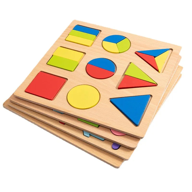 Wooden 3D Puzzle Toys For Children Early Education Cognitive Skills Development Handheld Board Educational Games Numbers Assembly