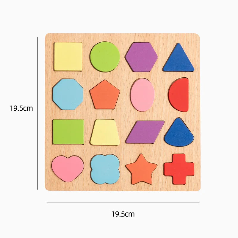 Wooden 3D Puzzle Toys For Children Early Education Cognitive Skills Development Handheld Board Educational Games Numbers Assembly