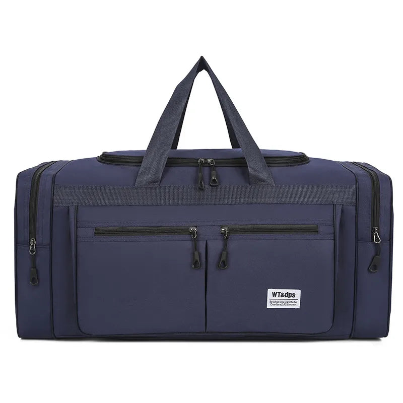 men's solid color oxford cloth zipper travel bag