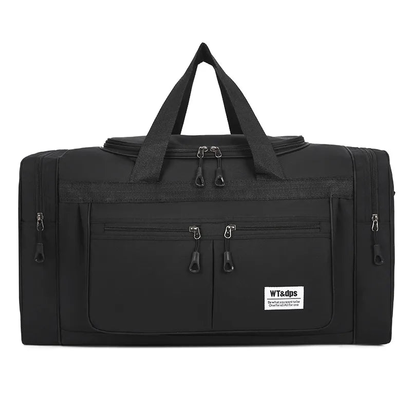 men's solid color oxford cloth zipper travel bag