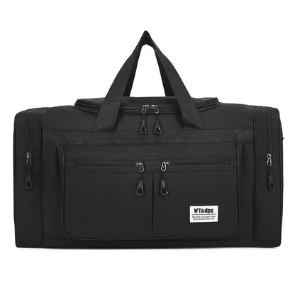 men's solid color oxford cloth zipper travel bag