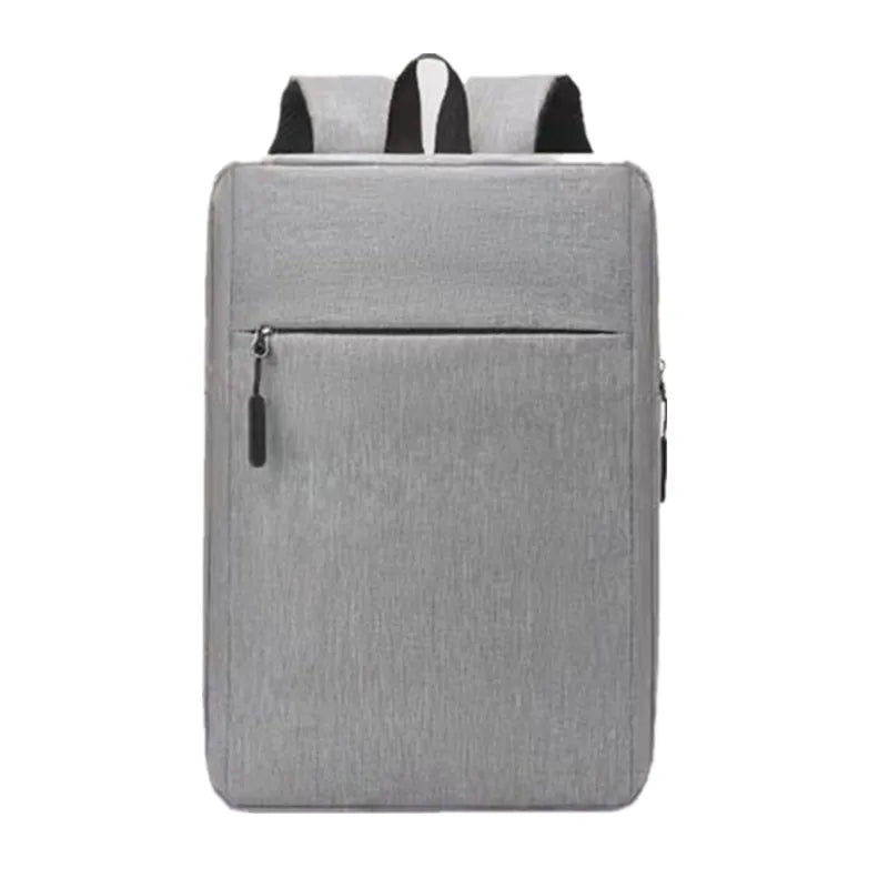 business solid color square zipper functional backpack