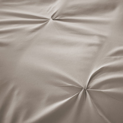 Pintuck Natural Microfibre Duvet Cover Set with Pillowcases Soft Breathable Easy Care Bedding Set Quilt Cover by OLIVIA ROCCO