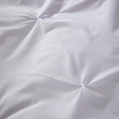 Pintuck White Microfibre Duvet Cover Set with Pillowcases Soft Breathable Easy Care Bedding Set Quilt Cover by OLIVIA ROCCO