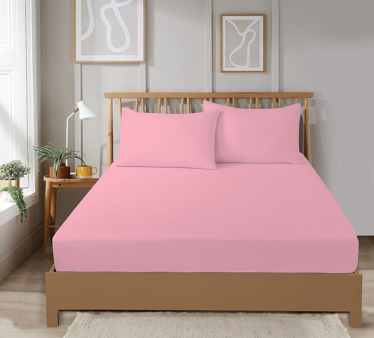Plain Dye Luxurious Super Soft Fitted Sheets Easy Care Bed Linen Sets Multiple Colours Single Double King 3/4 Sizes by OLIVIA ROCCO