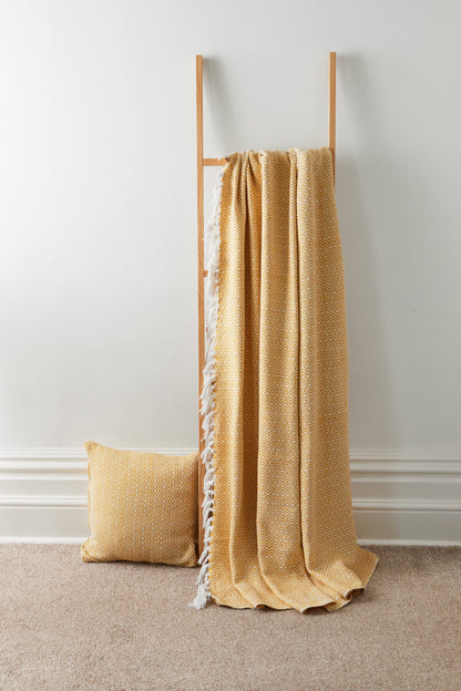 Regal Handwoven Pure Cotton Throw Blanket with Diamond Geometric Pattern Eco-Friendly Durable Bedspread Sofa Cover in Multiple Sizes by OLIVIA ROCCO