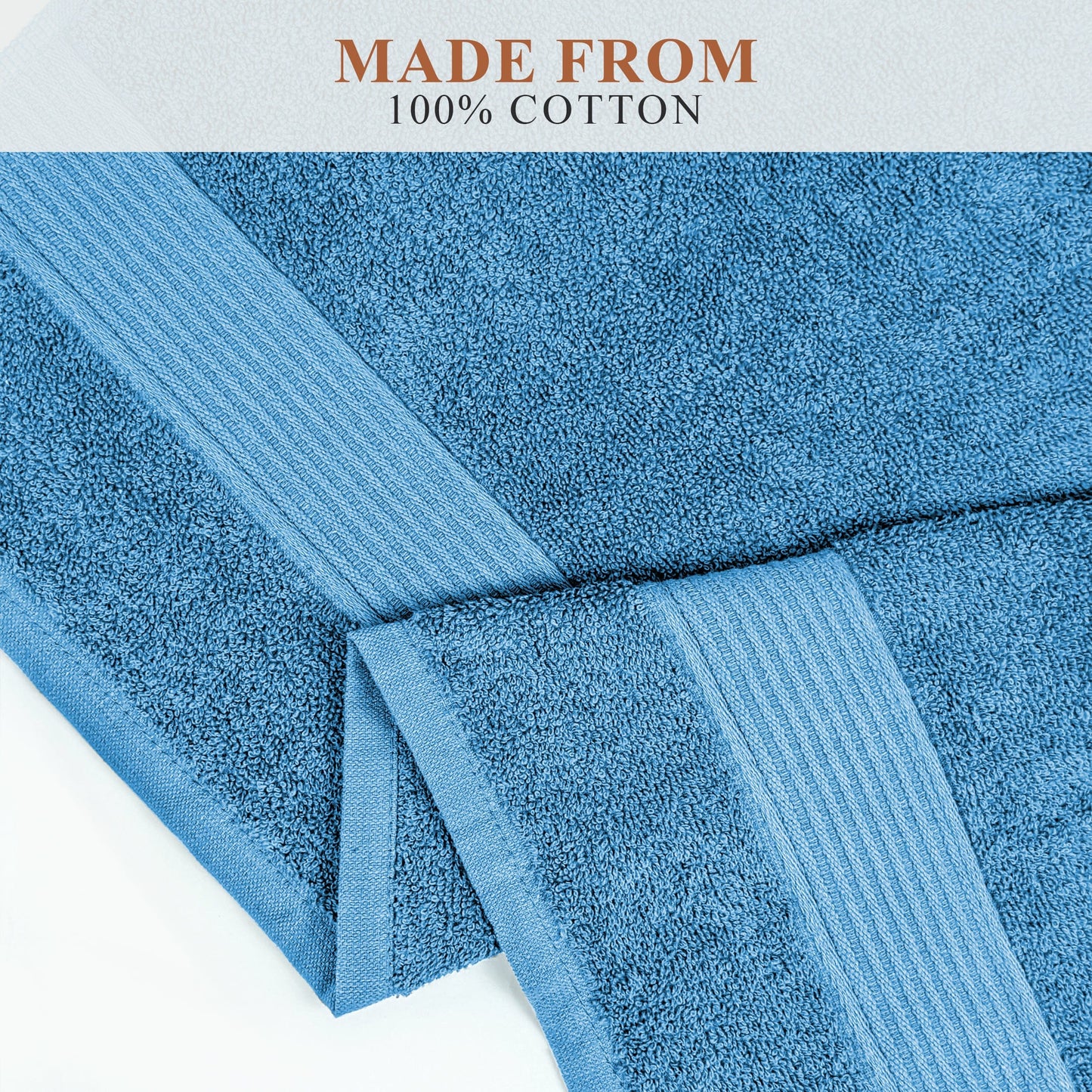 Rhodes Towel Aqua 100% Cotton Hotel Quality Soft Super Absorbent Hand Bath Towels, Sheets & Face Cloths by OLIVIA ROCCO