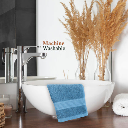 Rhodes Towel Aqua 100% Cotton Hotel Quality Soft Super Absorbent Hand Bath Towels, Sheets & Face Cloths by OLIVIA ROCCO