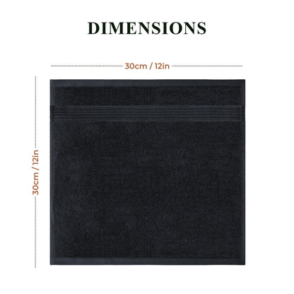 Rhodes Towel Black 100% Cotton Hotel Quality Soft Super Absorbent Hand Bath Towels, Sheets & Face Cloths by OLIVIA ROCCO
