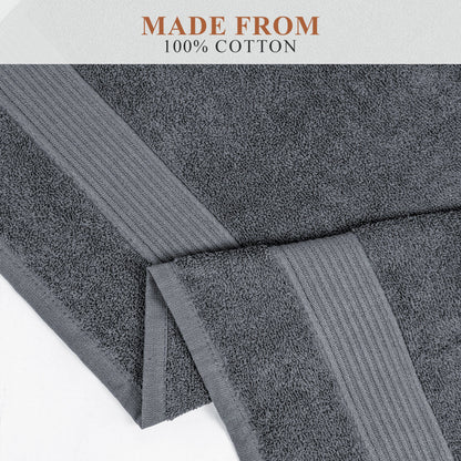Rhodes Towel Grey 100% Cotton Hotel Quality Soft Super Absorbent Hand Bath Towels, Sheets & Face Cloths by OLIVIA ROCCO