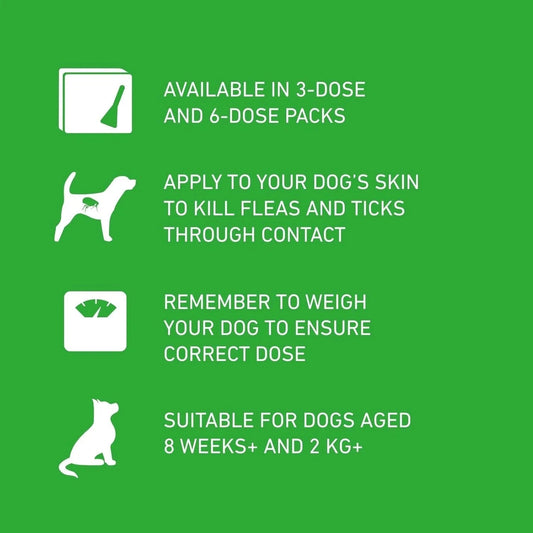 FRONTLINE SPOT ON PLUS Flea, Tick Treatment Small Dogs 2-10Kg 6 pipettes