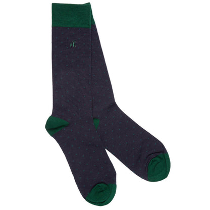Spotted Navy Bamboo Socks