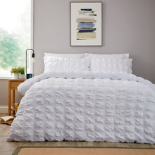 Soho White Microfibre Duvet Cover Set with Pillowcases Quilted Super Soft Easy Care Bedding Bed Linen Set by OLIVIA ROCCO