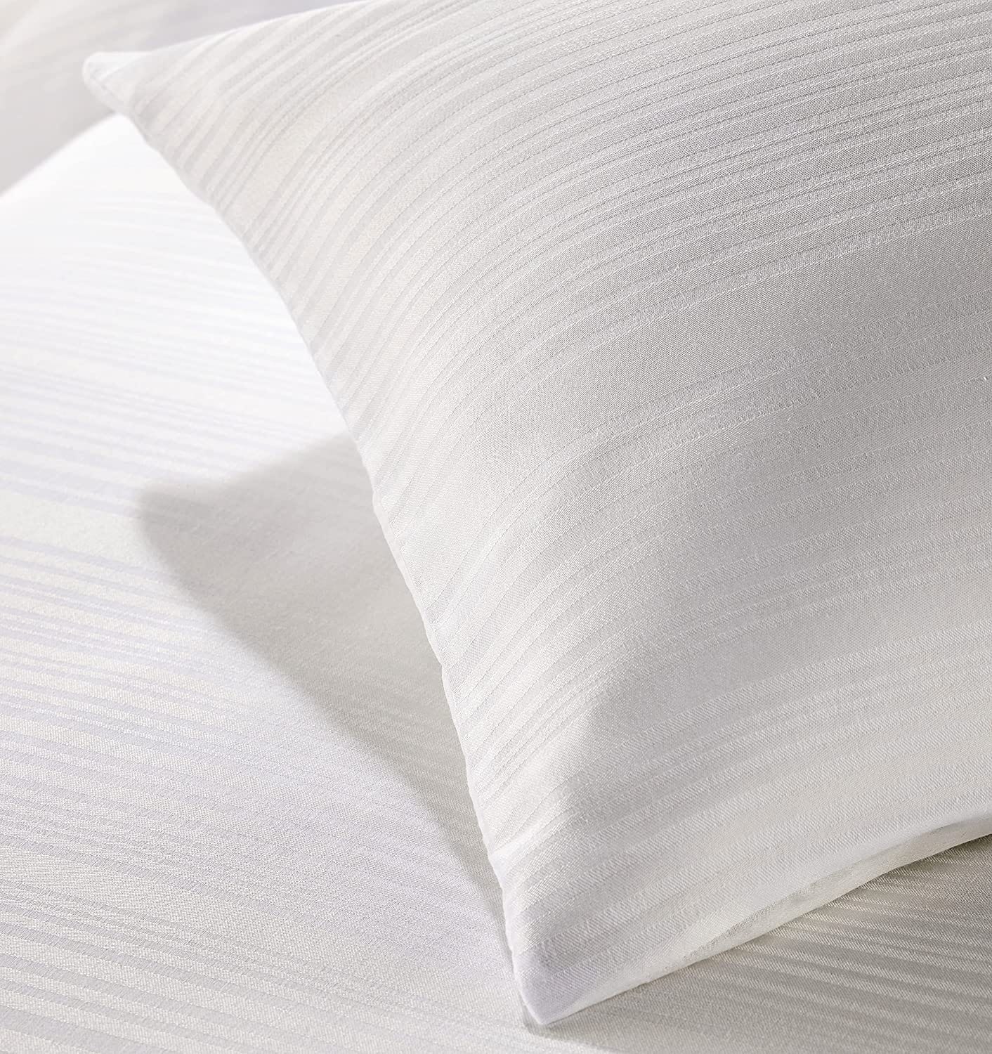 Stripe Jacquard Reversible Cotton Blend Duvet Cover Set with Pillowcases Luxurious Eco-Friendly Bedding for Master and Guest Bedrooms Multiple Sizes and Colours by OLIVIA ROCCO