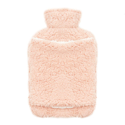 Teddy Fleece Hot Water Bottle with Hand Warmer Pocket Luxurious 2L Natural Rubber for Winter Comfort Natural Rubber UK Safe Tested Ideal Gift for Adults Kids by OLIVIA ROCCO