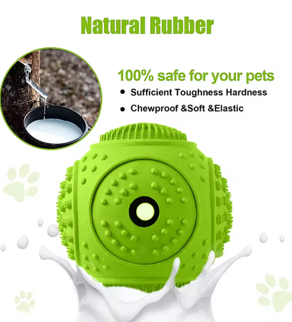 TUGME Tough Durable Interactive Rubber Dog Treat Toy Balls Bite Resistant Chew Toys Tooth Cleaning Food Leakage Feeder Toys