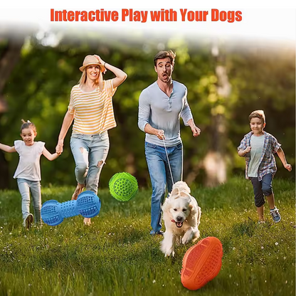 TUGME Tough Durable Interactive Rubber Dog Treat Toy Balls Bite Resistant Chew Toys Tooth Cleaning Food Leakage Feeder Toys