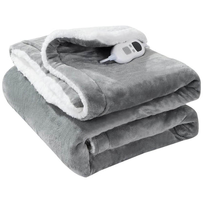 Ultra Soft Double Layer Electric Heated Throw Blanket with Adjustable Heat Settings & Overheat Protection by OLIVIA ROCCO