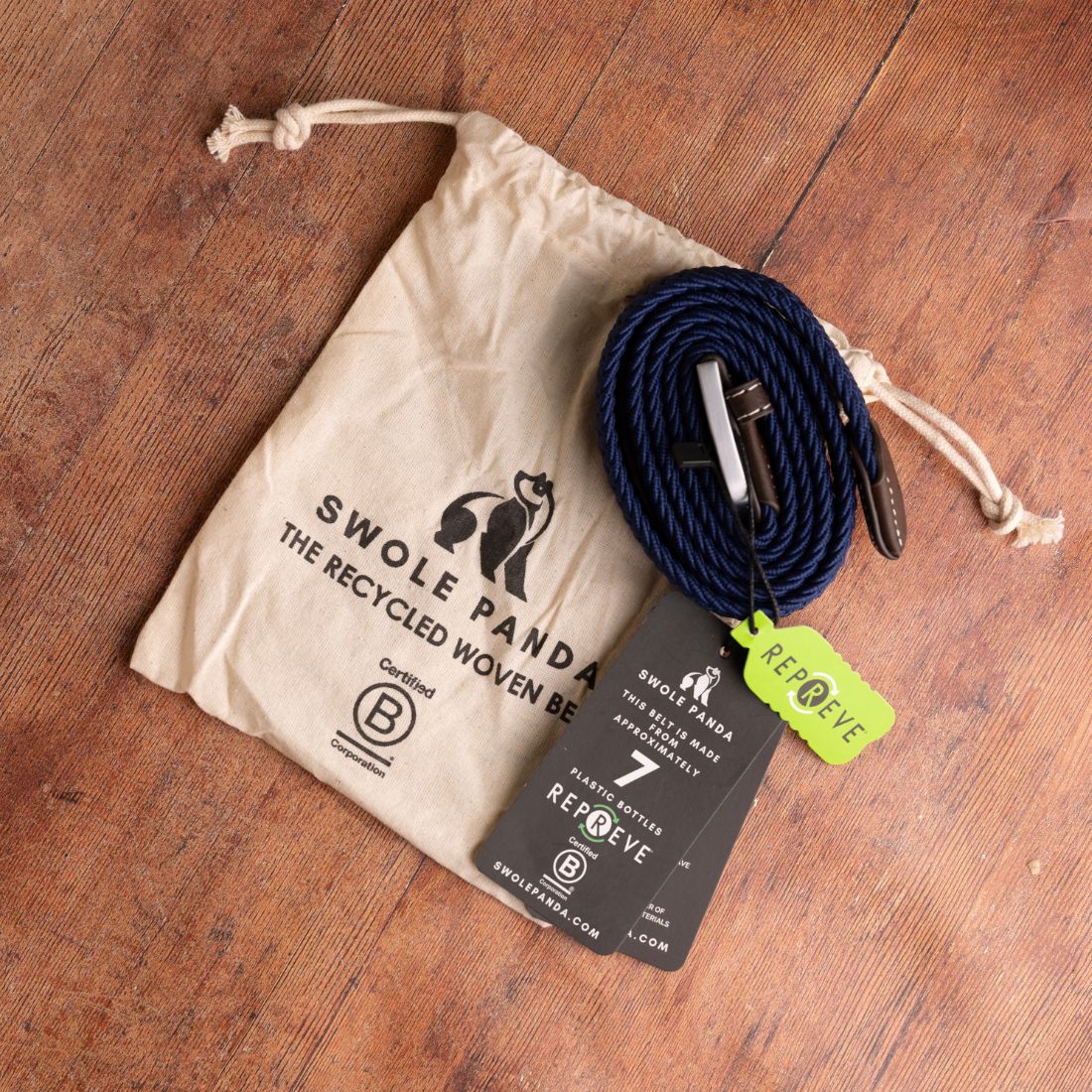 Woven Belt - Blue / Green Stripe