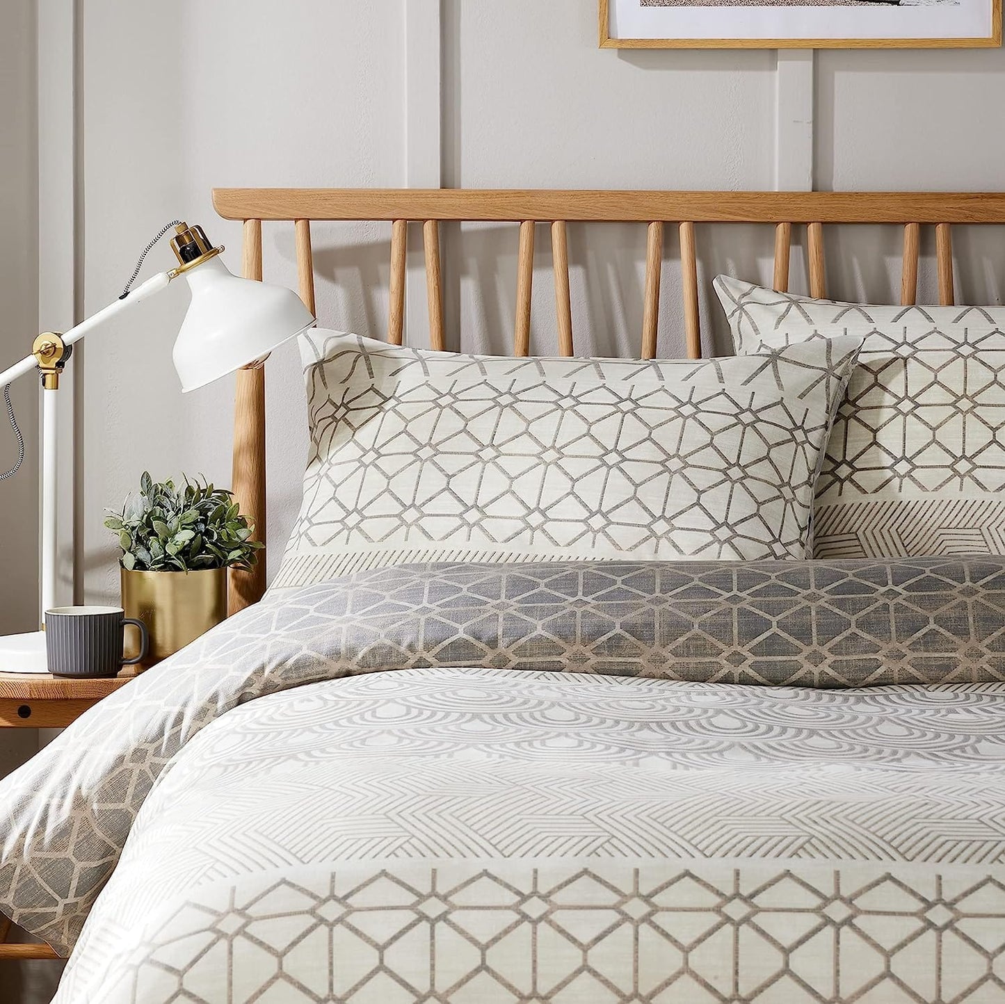 Versailles Natural Floral Reversible Quilted Duvet Cover Set with Button Closure in Single Double King Sizes by OLIVIA ROCCO