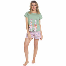 Women's Giraffe Pyjama Set T-Shirt & Shorts PJs Soft Cotton Loungewear Summer Holiday Sleepwear by Daisy Dreamer