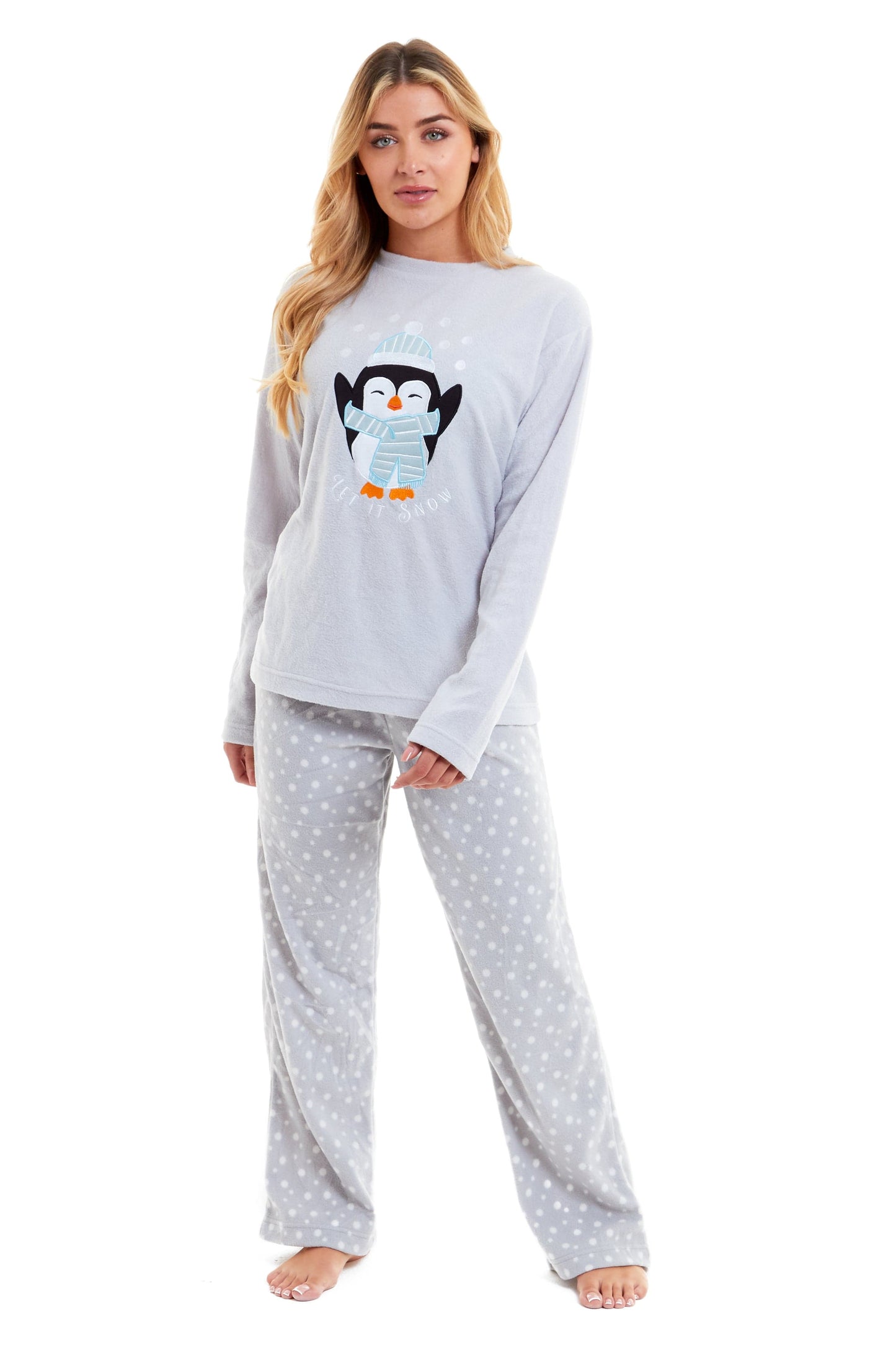 Women's Polar Fleece Penguin Pyjama Set Soft Warm Winter Lounge Wear Boutique Nightwear Ideal Christmas Gift Available in Multiple Sizes by Daisy Dreamer