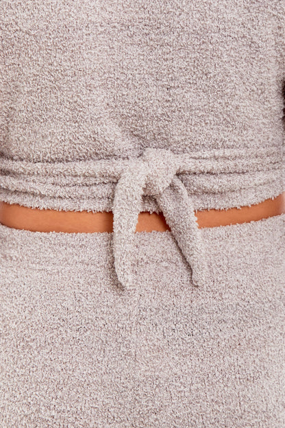 Women's Ultra-Soft Teddy Fleece Loungewear Set with Wrap Top and Stretch Pants Ideal for Lounge and Nightwear by Daisy Dreamer